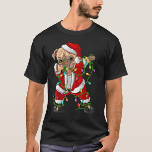 Dabbing Mops Hund Weihnachtsbeleuchtung Mops Weihn T-Shirt