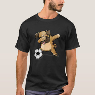 Dabbing Mops lustige Hund Fußball Liebhaber Gesche T-Shirt