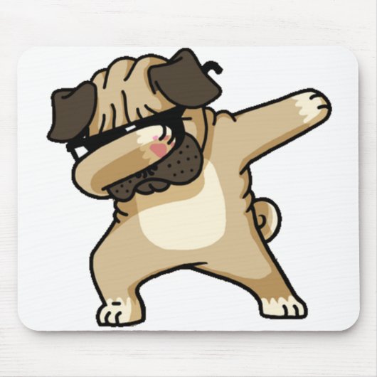 Dabbing Mops Welpe Mousepad (Vorne)