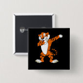 Dabbing Niedliches Tiger Animal Party Button (Vorne & Hinten)