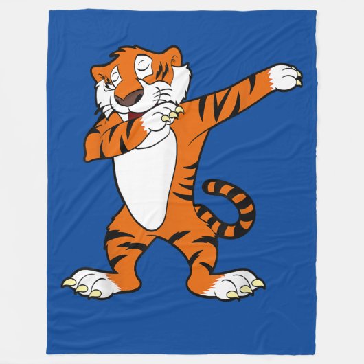 Dabbing Niedliches Tiger Animal Party Fleecedecke (Vorderseite)