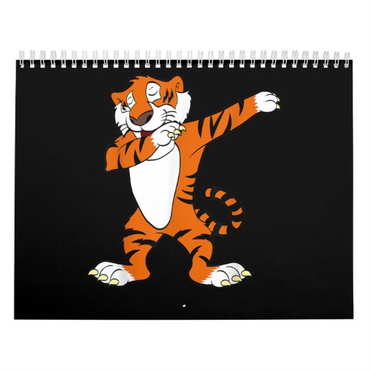 Dabbing Niedliches Tiger Animal Party Kalender (Titelbild)