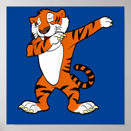 Dabbing Niedliches Tiger Animal Party Poster (Vorne)