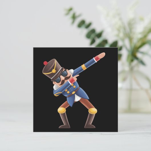 Dabbing Nussknacker Weihnachtsfeiertag Feiertagskarte (Stehend Vorderseite)