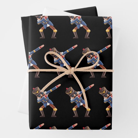 Dabbing Nussknacker Weihnachtsfeiertag Geschenkpapier Set (Beispiel)