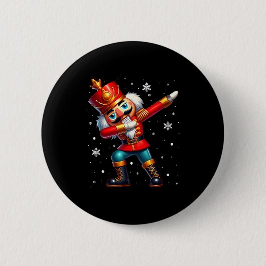 Dabbing Nussknacker Weihnachtskostüm passende Fami Button (Vorderseite)