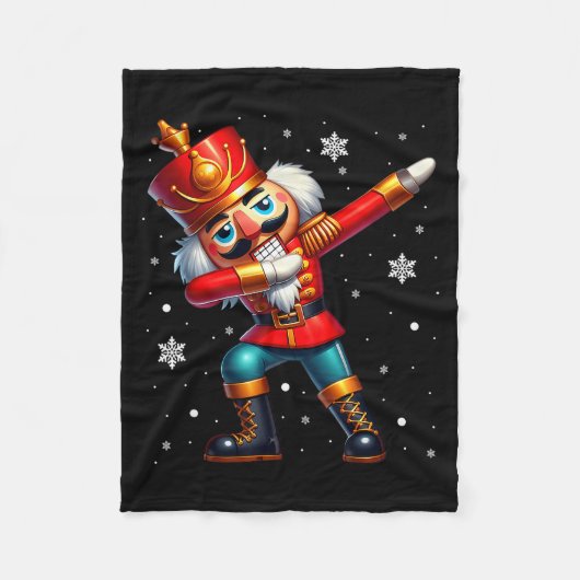 Dabbing Nussknacker Weihnachtskostüm passende Fami Fleecedecke (Vorderseite)