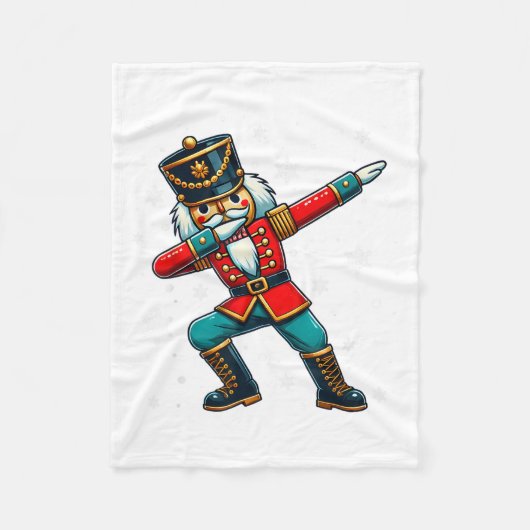 Dabbing Nussknacker Weihnachtskostüm passende Fami Fleecedecke (Vorderseite)