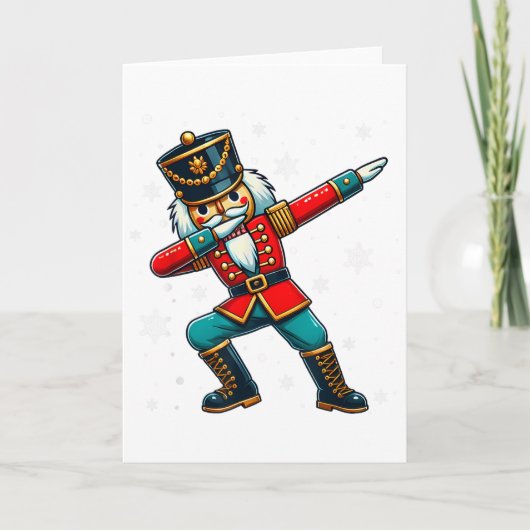 Dabbing Nussknacker Weihnachtskostüm passende Fami Karte (Vorderseite)
