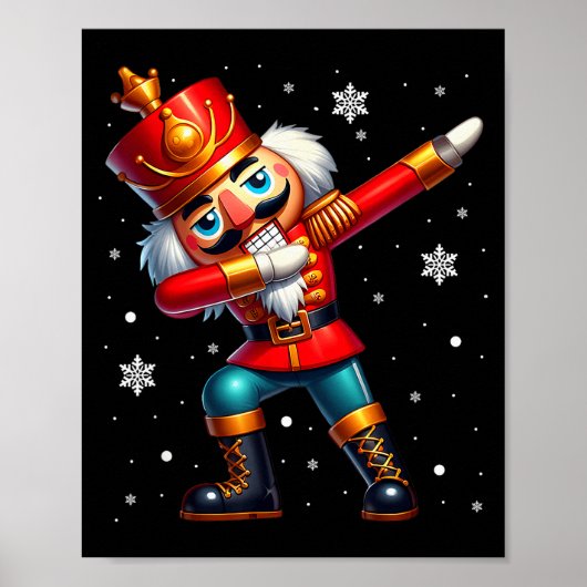 Dabbing Nussknacker Weihnachtskostüm passende Fami Poster (Vorne)