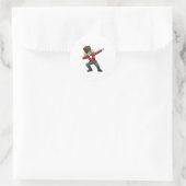 Dabbing Nussknacker Weihnachtskostüm passende Fami Runder Aufkleber (Tasche)