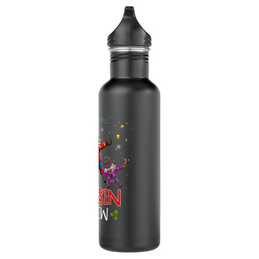 Dabbing Nutcracker Cousin Crew Weihnachtsfamilie M Edelstahlflasche (Rechts)