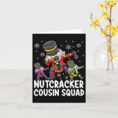 Dabbing Nutcracker Cousin Squad Funny Matching Chr Karte (Gelbe Blume)