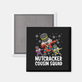 Dabbing Nutcracker Cousin Squad Funny Matching Chr Magnet (Vorderseite/Rückseite)