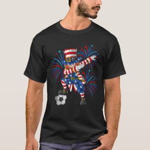 Dabbing Onkel Sam 4. Juli Fußball American Flag T-Shirt