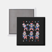 Dabbing Onkel Sam 4. Juli Jungs Mädchen Kinder Dan Magnet (Vorderseite/Rückseite)