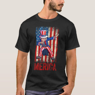 Dabbing Onkel Sam 4. Juli Jungs Männer Amerikaner T-Shirt