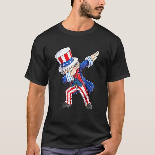 Dabbing Onkel Sam 4. Juli Kinder Jungs Mädchen T-Shirt (Vorderseite)