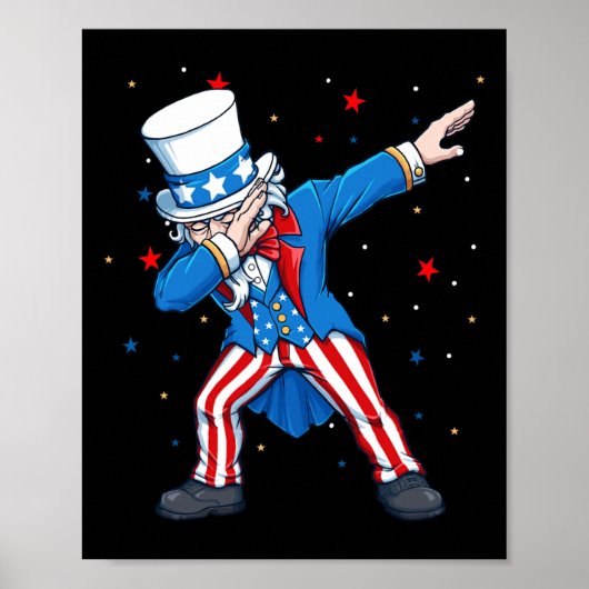 Dabbing Onkel Sam 4. Juli Kinder Jungs Männer Poster (Vorne)