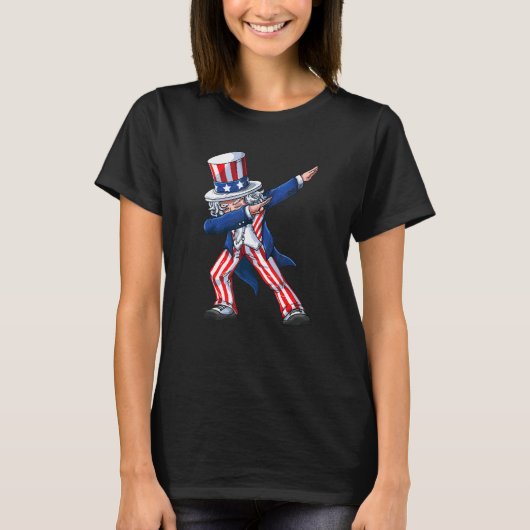 Dabbing Onkel Sam 4. Juli Kinder Männer Kinder Jun T-Shirt (Vorderseite)