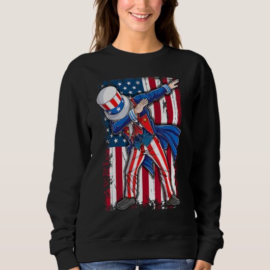Dabbing Onkel Sam 4. Juli Männer Kinder Jungen 2 Sweatshirt (Vorderseite)