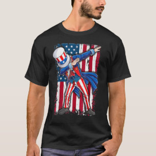 Dabbing Onkel Sam 4. Juli USA Flagge T-Shirt