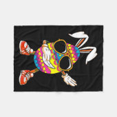 Dabbing-Oster-Ei-Jäger-Hasen-Illustration Fleecedecke (Vorderseite (Horizontal))