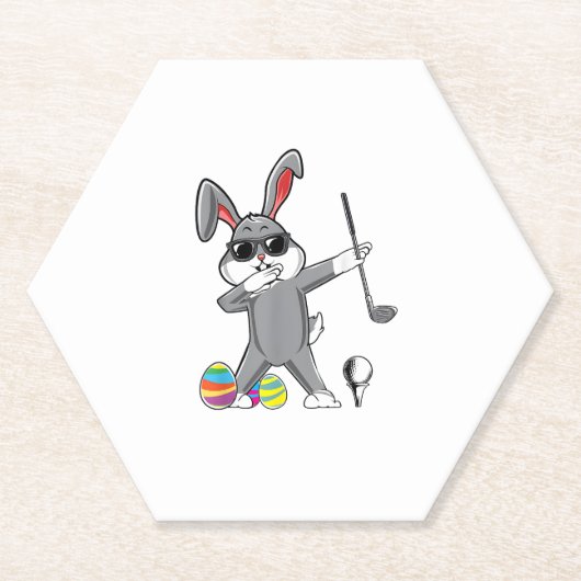 Dabbing Ostergolffest Ostern Bunny Rabbit Golfer S Untersetzer (Vorderseite)