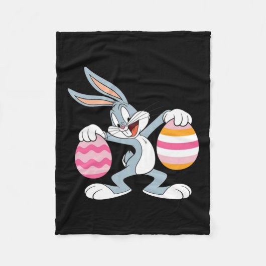 Dabbing-Osterhase Fleecedecke (Vorderseite)