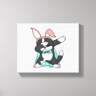 Dabbing Ostern Bunny Costume Katze Fisch Leinwanddruck