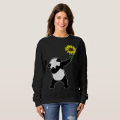Dabbing Panda Bär Sonnenblumen Autismus Bewusstsei Sweatshirt (Vorne ganz)