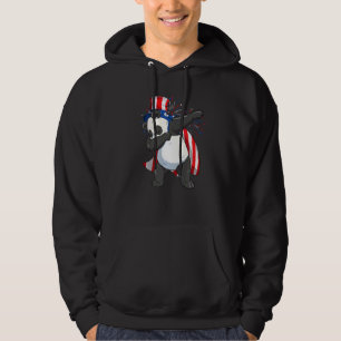 Dabbing Panda Bear mit Onkel Sam Hat Usa Flag 4. Hoodie