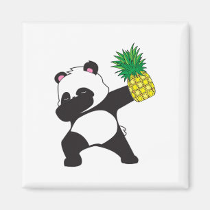 Dabbing Panda Bear Pineaple Aloha Beach Hawaiian Magnet