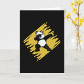 Dabbing Panda Bear Süße Tier Funny Liebe Geschenk Karte (Gelbe Blume)