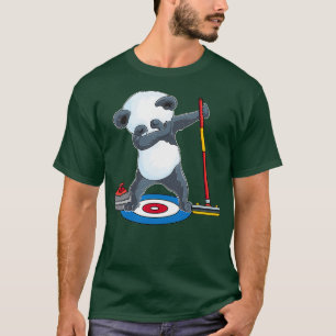Dabbing Panda Curler Eis Sport Panda Bär T-Shirt