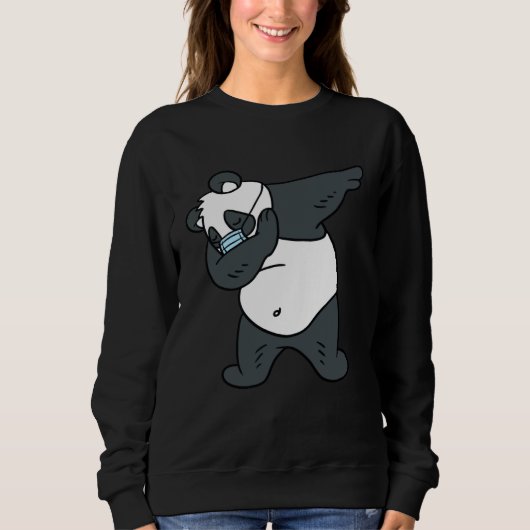 Dabbing Panda-Gesichtsmaske Panda Sweatshirt (Vorderseite)