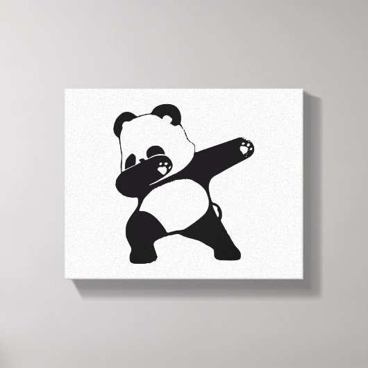 Dabbing Panda, Lustiger Panda Dab-Tanz Leinwanddruck (Vorderseite)