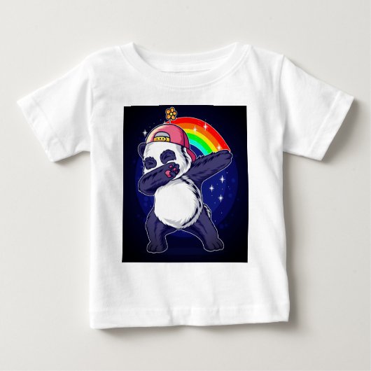 Dabbing Panda Rainbow Vibes" Baby & Kids T - Shirt (Vorderseite)