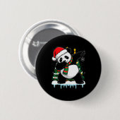 Dabbing Panda Santa Christmas Kids Boys Men Xmas B Button (Vorne & Hinten)