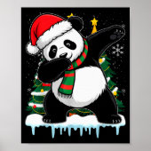 Dabbing Panda Santa Christmas Kids Boys Men Xmas B Poster (Vorne)