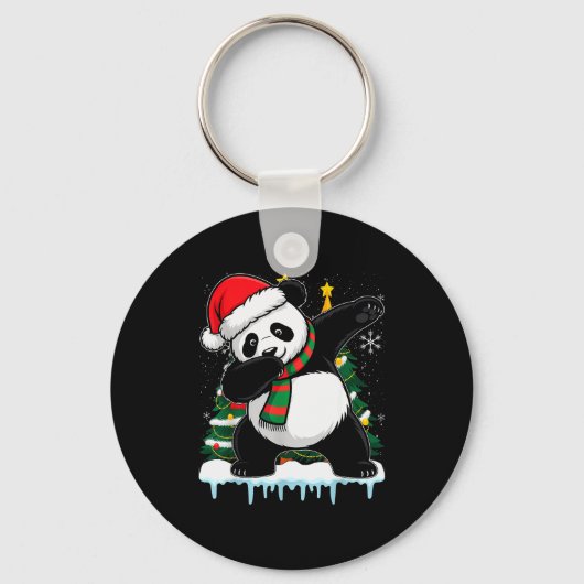Dabbing Panda Santa Christmas Kids Boys Men Xmas B Schlüsselanhänger (Vorderseite)