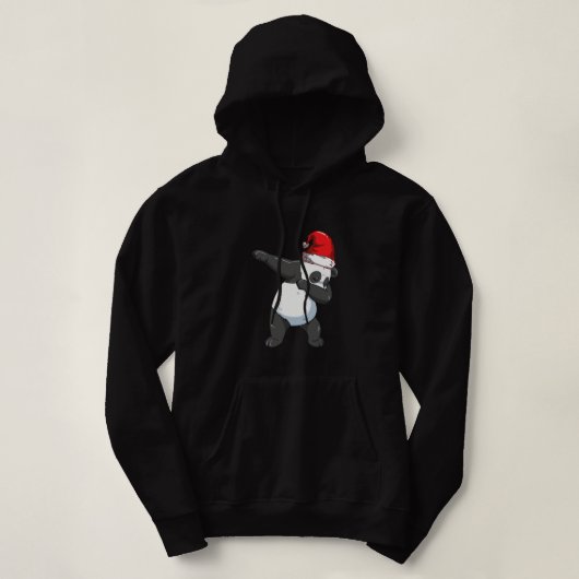 Dabbing Panda Weihnachtsmannmütze Niedlich Men Pan Hoodie (Design vorne)