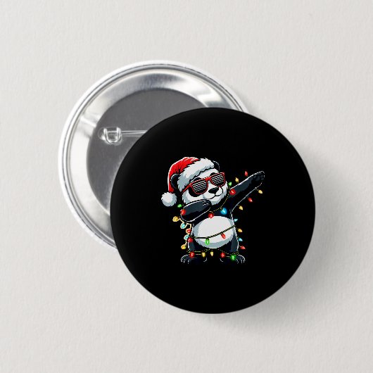 Dabbing Panda Xmas For Kids Boys Girl Panda Lover Button (Vorne & Hinten)