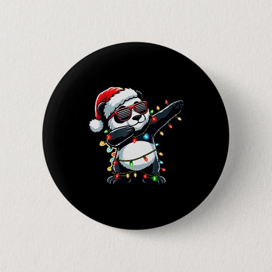 Dabbing Panda Xmas For Kids Boys Girl Panda Lover  Button (Vorderseite)