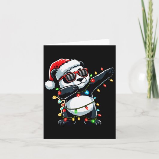 Dabbing Panda Xmas For Kids Boys Girl Panda Lover Karte (Vorderseite)