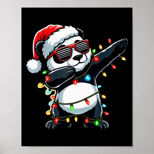 Dabbing Panda Xmas For Kids Boys Girl Panda Lover Poster (Vorne)
