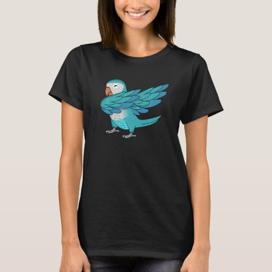 Dabbing Parrot I Blauer Mönch Parakeet Quaker T-Shirt (Vorderseite)