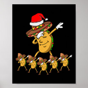 Dabbing Party Weihnachten Taco Funny Dab Geschenk Poster