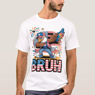 Dabbing Patriotic Eagle 4. Juli BRUH T-Shirt