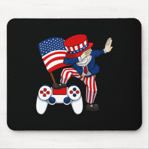 Dabbing Patriotic Gamer 4. Juli Videospiel Con Mousepad